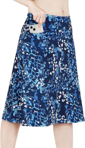 Vista 19 de Falda pantalón para mujer, modesta, hasta la rodilla, atlética, midi, para correr Beige