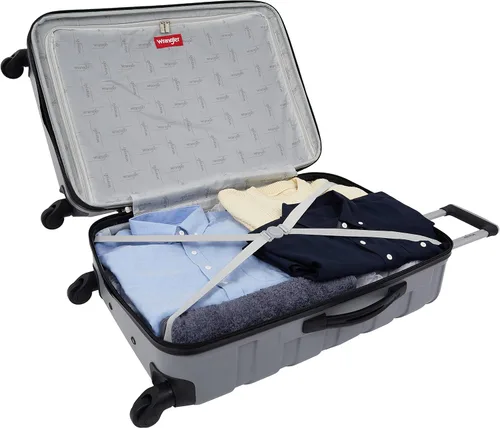 Vista 10 de Wrangler Juego de 4 cubos de equipaje y equipaje Gris y negro Juego de 4 cubos de equipaje y equipaje