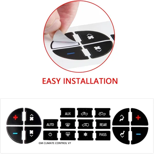 Vista 6 de x xotic tech Paquete de 2 calcomanías de botón de CA para automóvil, kit de reparación de botón de control de CA, compatible con Chevy Silverado
