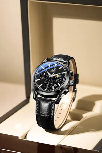 Vista 2 de Devaco Reloj de negocios para hombre, de cuarzo japonés, luminoso, impermeable, con función de cronómetro de ventana de día