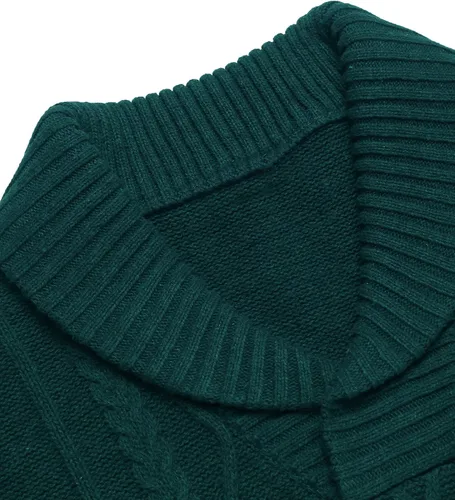 Vista 4 de COOFANDY suéteres con cuello en V para hombre, de algodón, ajuste relajado