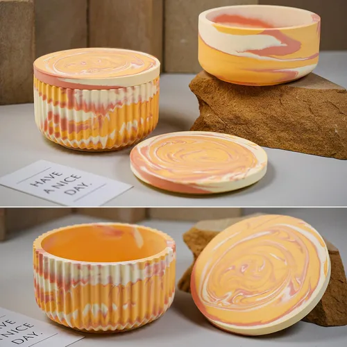 Vista 2 de 2 moldes de resina para tarros grandes con tapa, caja de resina de silicona, molde cilíndrico para resina epoxi, joyería, portavelas, organizador