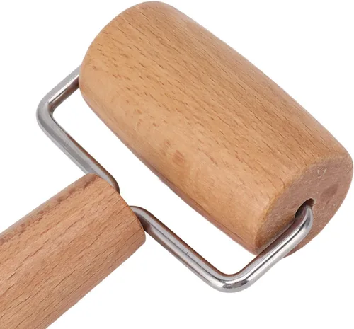 Vista 8 de Rodillo de madera, rodillo de molienda antiadherente para panadero, grosor uniforme, rodillo de masa de madera, rodillo de masa de pizza, rodillo