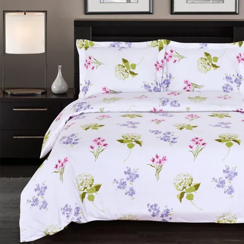 Vista 17 de Royal Hotel Bedding Agnes - Juego de funda de edredón floral de 3 piezas, tamaño King/Cal-King, 100% algodón, 300 hilos de algodón