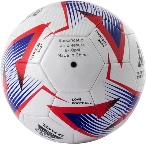 Vista 3 de Balón de fútbol tamaño 5 con bomba y aguja, fútbol profesional oficial para entrenamiento y juegos, desinflado para facilitar el inflado, regalo