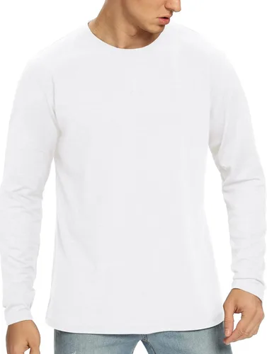 Vista 73 de NITAGUT Camiseta clásica de algodón para hombre con cuello redondo