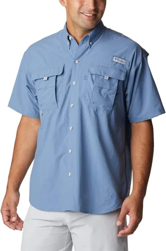 Vista 40 de Columbia - Camisa de pesca Bahama II, línea PFG, con factor de protección ultravioleta (FPU) 30, de manga corta, para hombre. azul (Vivid Blue)