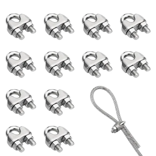 Vista 15 de Venforze Abrazadera de cuerda de alambre de 12PCS M3 1/8 "pulgadas, abrazaderas de cable de alambre de acero inoxidable 304 M3