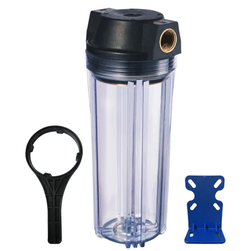 Vista 2 de Geekpure Sistema de filtro de agua para toda la casa de 10 pulgadas con carcasa transparente y sedimento de PP enrollado, puerto de latón NPT de 3/4