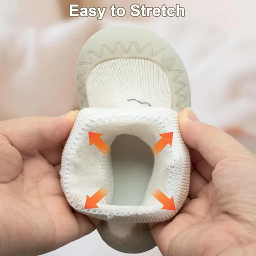 Vista 3 de 2 pares de zapatos antideslizantes estilo caroon para bebés, zapatos para niños y niñas, zapatos para caminar, zapatos de goma suave con pantuflas