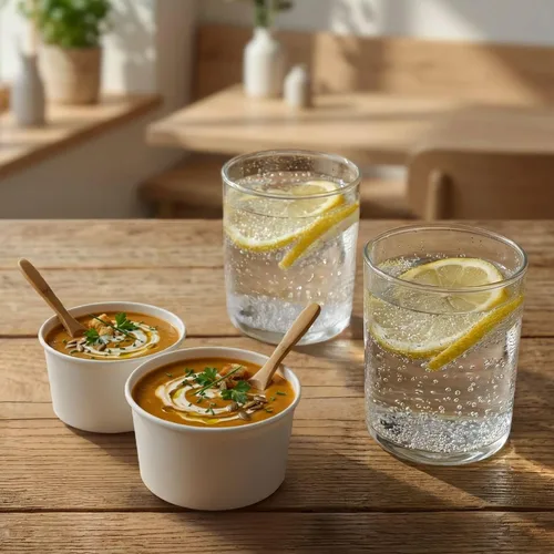 Vista 4 de Restaurantware Coppetta Coppetta - Tazas de helado desechables de 200 CT blancas de 8 onzas - Coppetta Tazas grandes para bebidas frías y calientes