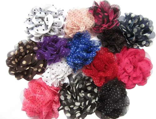 Vista 50 de YYCRAFT Paquete de 30 diademas de flores de gasa de 2 pulgadas, color rosa bebé