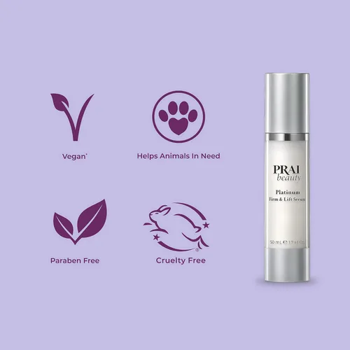 Vista 5 de PRAI Beauty Platinum Serum and Creme Duo - Suero facial profundamente hidratante, antienvejecimiento y crema facial - Platino rico en antioxidantes