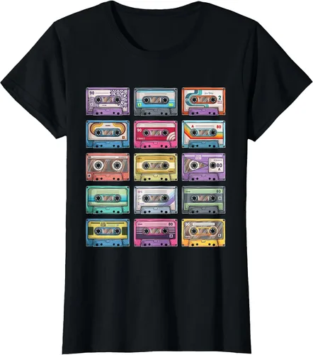 Vista 63 de Vintage Cassette Tapes Collection 80's 90's Music Mixtape T-Shirt Asphalt Grey
