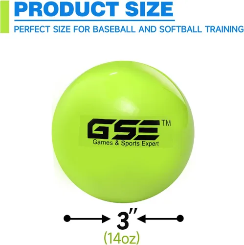 Vista 2 de GSE Games & Sports Expert Pelotas de béisbol con peso de 3 pulgadas, pelotas de béisbol de entrenamiento para todos los niveles de habilidad. Bolas
