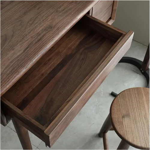 Vista 6 de HIHELO Tocadores de madera para maquillaje, mesa de maquillaje simple y pequeña, estructura de almacenamiento de tocador, delicada tocador