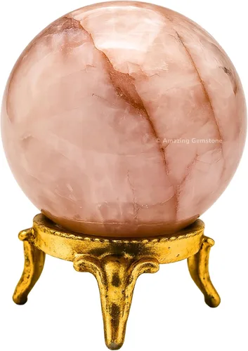 Vista 41 de Amazing Gemstone Bola de cristal de Amazonita con soporte, bolas de meditación de esfera de cristal de 2 pulgadas para brujería y bolas decorativas
