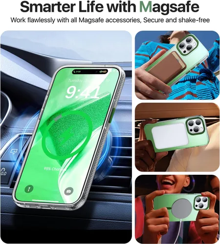 Vista 2 de Funda magnética diseñada para iPhone 13 Pro [compatible con Magsafe] [protección contra caídas de grado militar] Funda protectora a prueba de golpes