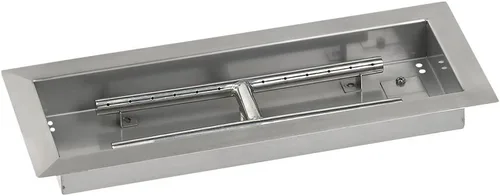 Vista 5 de American Fireglass Sartén y quemador rectangular de acero inoxidable para hoguera, duradero, fácil de instalar y quitar, incluso quemar