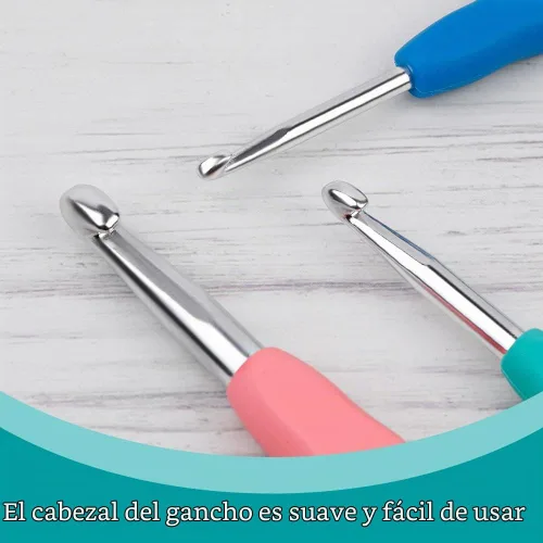 Vista 3 de Ganchos de ganchillo de 3 tamaños de 0.2 in, 0.2 in, 0.3 in para manos