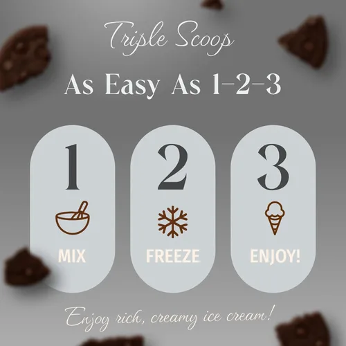 Vista 4 de Triple Scoop - Mezcla de helado de galletas y crema prémium para hacer helados. Simple, fácil, delicioso. De mezcla gourmet a máquina en 5 minutos