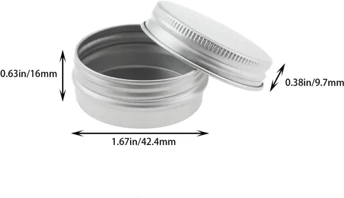 Vista 7 de TAODAN 10 latas de aluminio de 0.5 onzas, contenedor recargable de 0.5 fl oz con tapa de rosca, ideal para almacenamiento de alimentos, fabricación