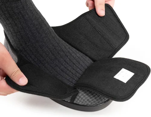 Vista 2 de Zapatilla adaptable antideslizante de ancho amplio para diabéticos con cierre de velcro ajustable para hombre