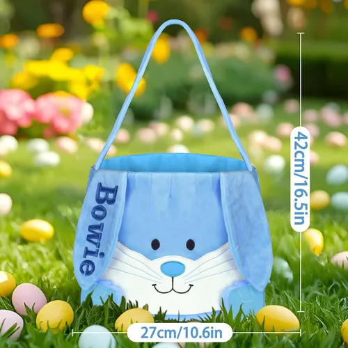 Vista 29 de Cesta de Pascua personalizada para niños, conejo rosa 019B-Rosa