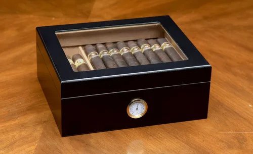 Vista 6 de Prestige Import Group, Humificador de cigarros de cabaña, Capacidad: 20 a 50, CHLTG/BK, Negro, 1