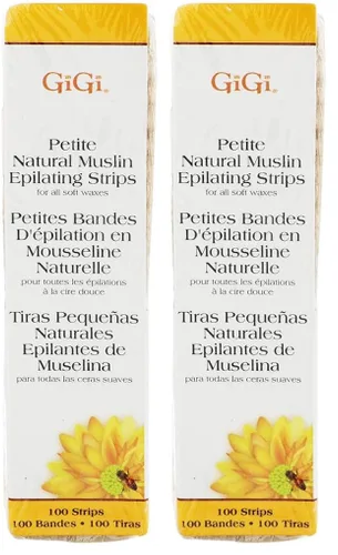 Vista 8 de GiGi Tiras de depilación para depilación y depilación, muselina natural pequeña, 100 tiras depiladoras