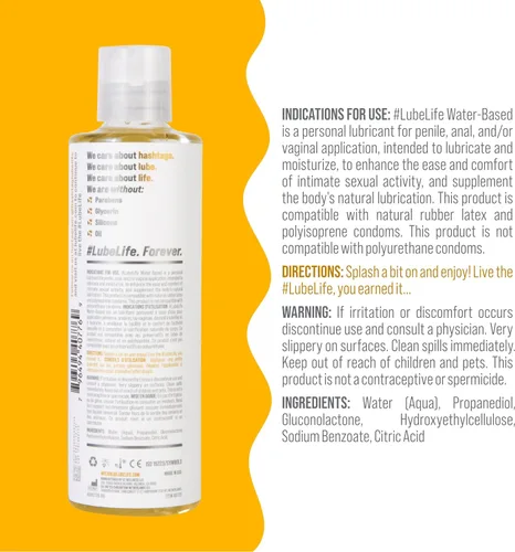 Vista 2 de LubeLife - Lubricante a base de agua – Lubricante personal para hombres, mujeres y parejas, tamaño de viaje, no mancha, fácil de limpiar, seguro