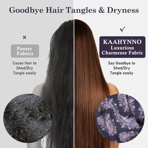 Vista 16 de Gorro de satén de seda ajustable para envolver el cabello para dormir, gorro de dormir de doble capa, turbante nocturno para cabello largo y rizado