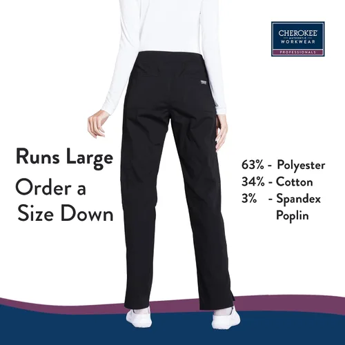 Vista 3 de Pantalones quirúrgicos Workwear Professionals para mujer, pantalón cargo sin cierre, elástico suave, WW170