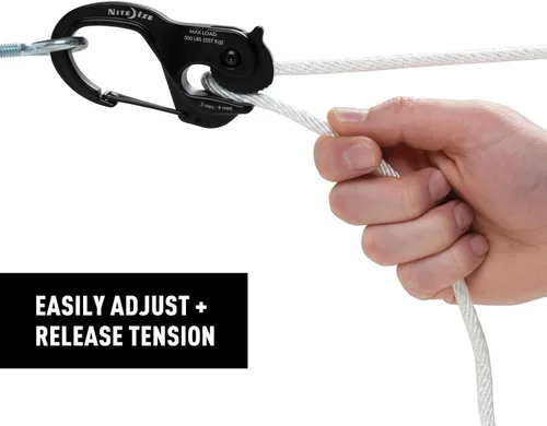 Vista 7 de Nite Ize CamJam XT - Tensor de cuerda de aluminio, mecanismo de leva de amarre versátil con clip de mosquetón, equipo de senderismo seguro esencial