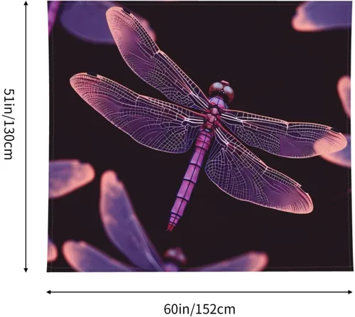 Vista 2 de RLDOBOFE Tapestry Wall Tapestry for Living Room purple dragonfly Wall Hanging Soft Tapestries Wall Decoration for Bedroom Fashion Decor Tapestries
