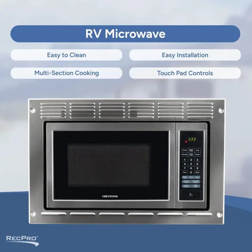 Vista 4 de RecPro Microondas RV Over the Range Microondas de acero inoxidable de 0.9 pies cúbicos con kit de molduras 900 vatios Reemplazo directo
