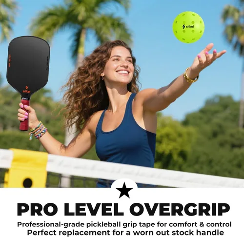 Vista 3 de Overgrip de paleta de pickleball – Cinta de agarre de pickleball ultra adherente, absorbente y antideslizante, suave al tacto y duradera