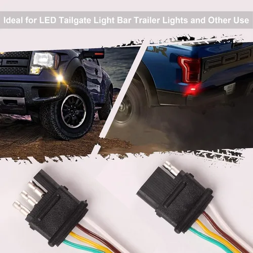 Vista 2 de Kinstecks Arnés de extensión de cable de remolque de 4 pines de 60 pulgadas para luces de remolque de barra de luz de portón trasero LED y otros usos