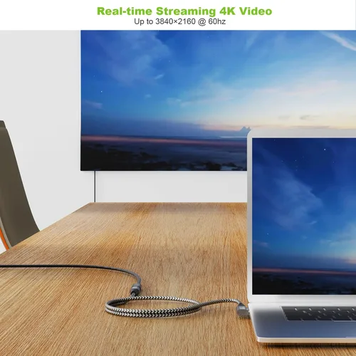 Vista 7 de Cable de extensión USB 3.2 de 1.65 pies, cable de extensión USB-C corto de ángulo recto macho a hembra de carga de extensión compatible con video