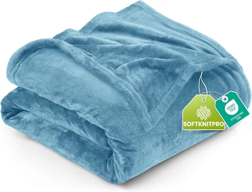Vista 80 de Utopia Bedding - Manta de vellón de lujo, mullida, antiestática; manta de suave microfibra de 8.8 oz/yd² (300 g/m²) para sofá y cama; tamaño Gris