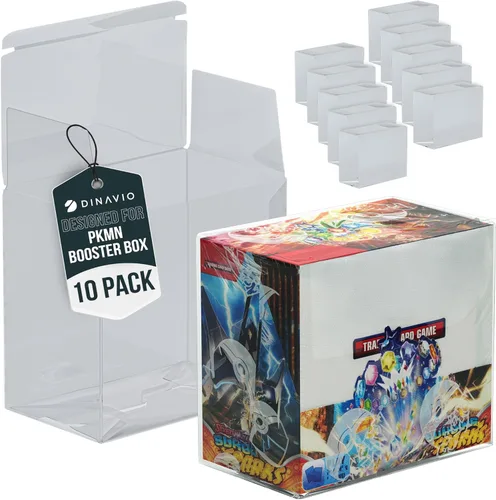 Vista 8 de Dinavio Crafthouse Paquete de 5 protectores de plástico PKMN Booster Box - Protectores de exhibición de cajas de refuerzo compatibles con cajas