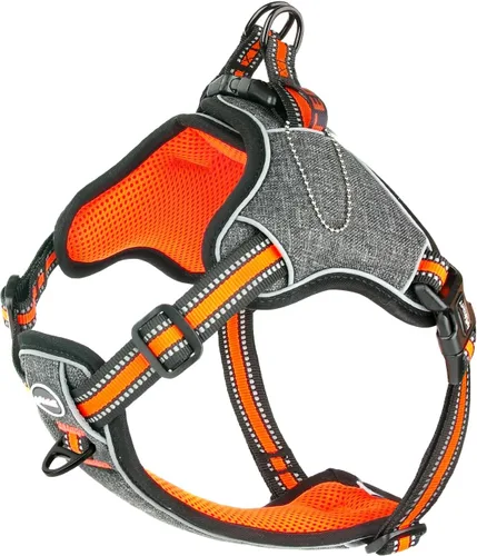 Vista 8 de ThinkPet Arnés sin tirones, a prueba de escape, chaleco reflectante para perro, ajustable, transpirable, arnés halter con clip trasero/frontal