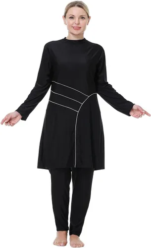 Vista 3 de Plus Size Muslim Swimsuits for Women Rash Guard Swimwear Top Pants with HijabCap