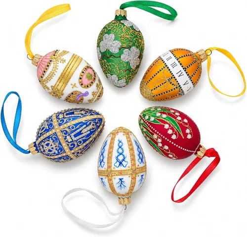 Vista 5 de BestPysanky 1903 The Clock Royal - Adorno de cristal de huevo de 4 pulgadas