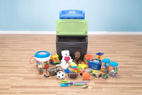Vista 6 de Simplay3 Caja de almacenamiento de juguetes todo en uno y caballete doble para niños