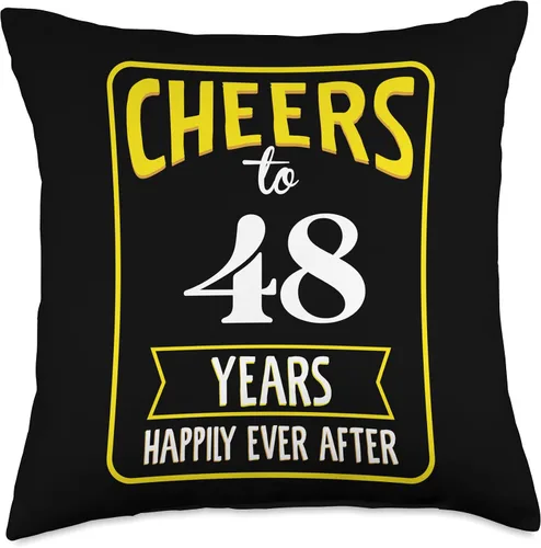 Vista 4 de Cheers to 48 years happily ever after Throw Pillow