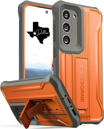 Vista 8 de CaseBorne Compatible con Samsung Galaxy S23, resistente funda protectora multicapa de cuerpo completo con soporte, sin pantalla