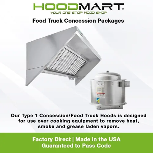 Vista 3 de HOODMART Sistema de Campana de 4' para Remolque de Concesión para Camión de Comida Campana Extractora Comercial con Ventilador de Escape