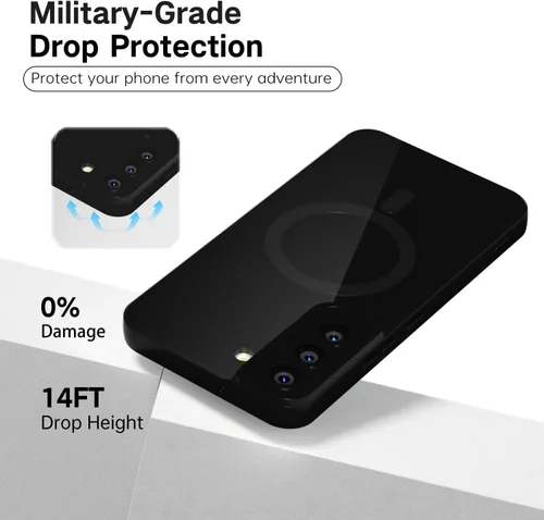 Vista 6 de Svanove Funda magnética de silicona para Samsung Galaxy S22, compatible con Magsafe, bonita funda para mujer, goma de gelatina brillante delgada