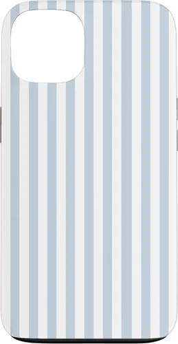 Vista 7 de Funda con patrón geométrico de rayas blancas y azul claro para iPhone 17